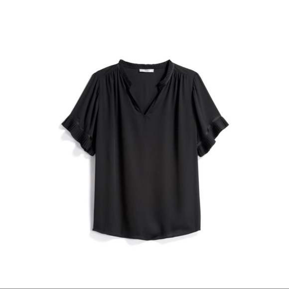 Q & A Tops - Plus Size Pleated Blouse, Size 3X Black
